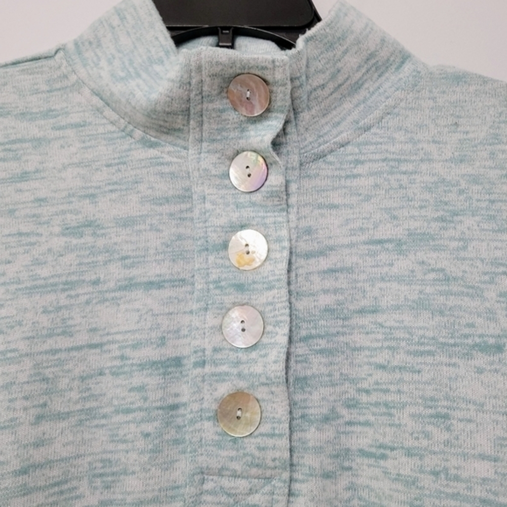 NWOT Soft Surroundings Touchable Long Sleeve Tunic Aqua Size L, Mother of Pearl - Picture 4 of 12